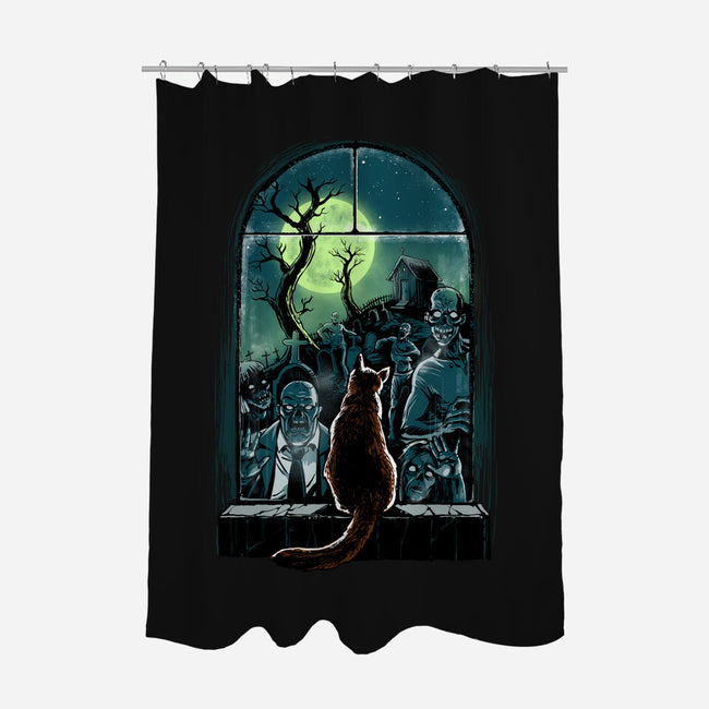 Watching The Zombies-None-Polyester-Shower Curtain-zascanauta