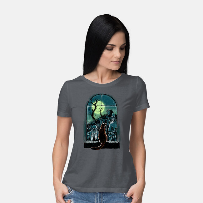 Watching The Zombies-Womens-Basic-Tee-zascanauta
