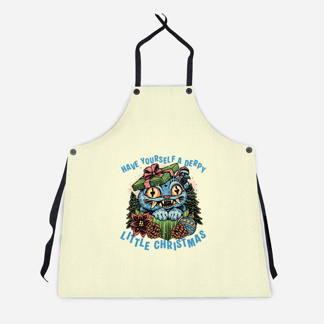 Derpy Christmas-Unisex-Kitchen-Apron-glitchygorilla