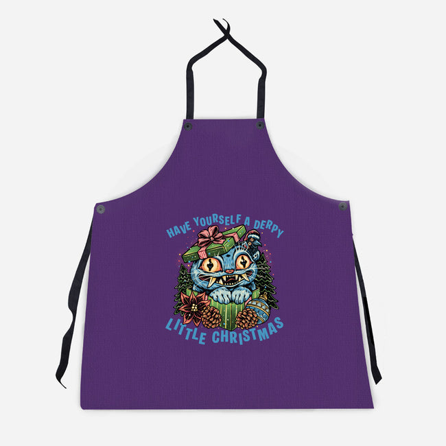 Derpy Christmas-Unisex-Kitchen-Apron-glitchygorilla