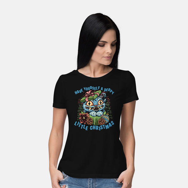 Derpy Christmas-Womens-Basic-Tee-glitchygorilla