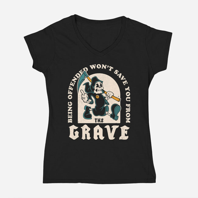 Saved From The Grave-Womens-V-Neck-Tee-Nemons