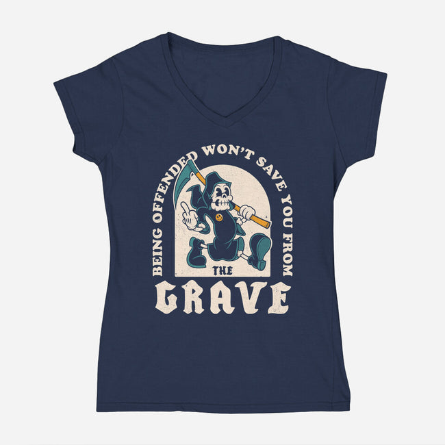 Saved From The Grave-Womens-V-Neck-Tee-Nemons