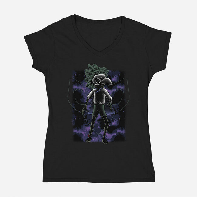 Low Shadow Nebula-Womens-V-Neck-Tee-Astrobot Invention
