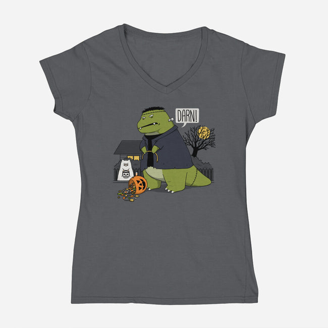 Darn Treats-Womens-V-Neck-Tee-pigboom