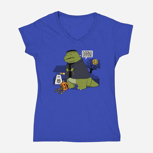 Darn Treats-Womens-V-Neck-Tee-pigboom