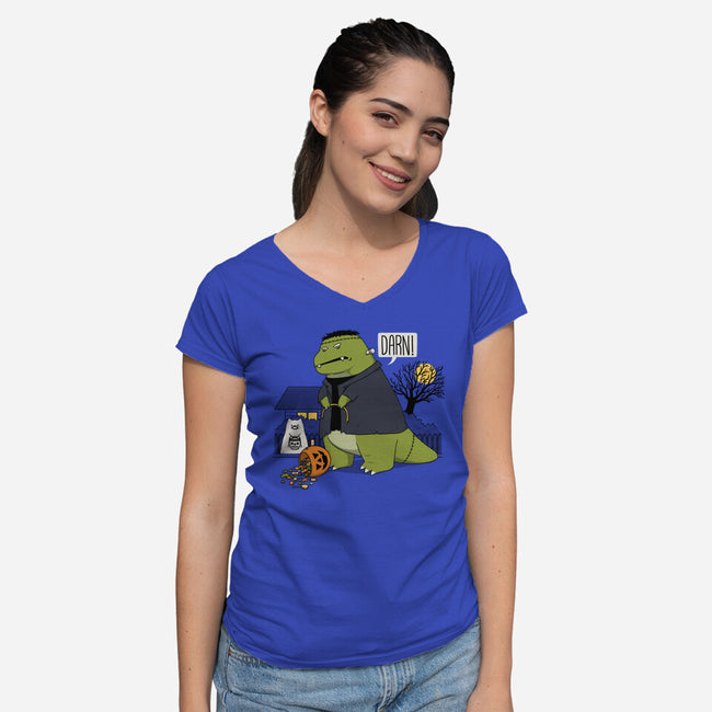 Darn Treats-Womens-V-Neck-Tee-pigboom