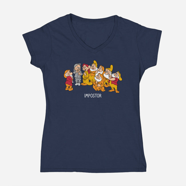 Impostor Dwarfs-Womens-V-Neck-Tee-imisko