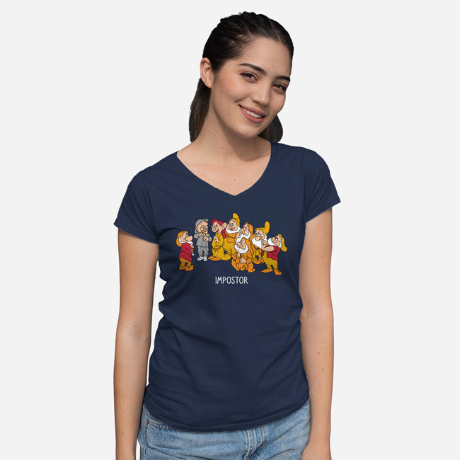 Impostor Dwarfs-Womens-V-Neck-Tee-imisko