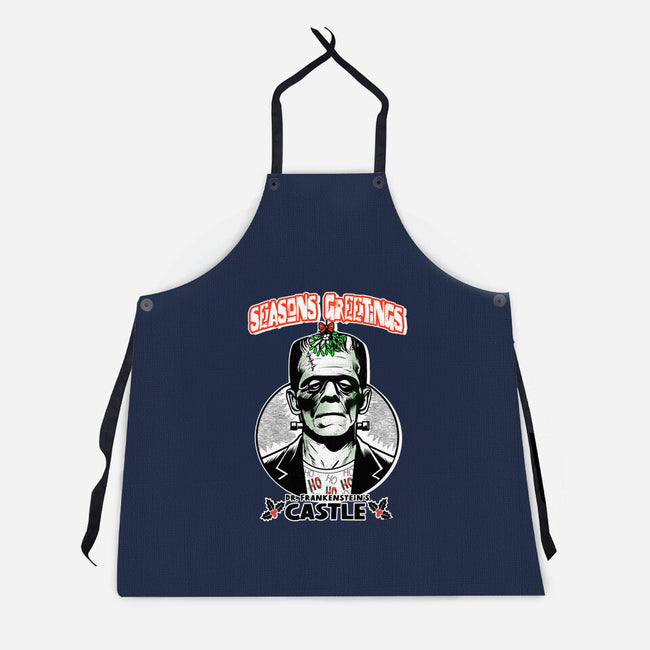 Frankenstein’s Castle-Unisex-Kitchen-Apron-palmstreet