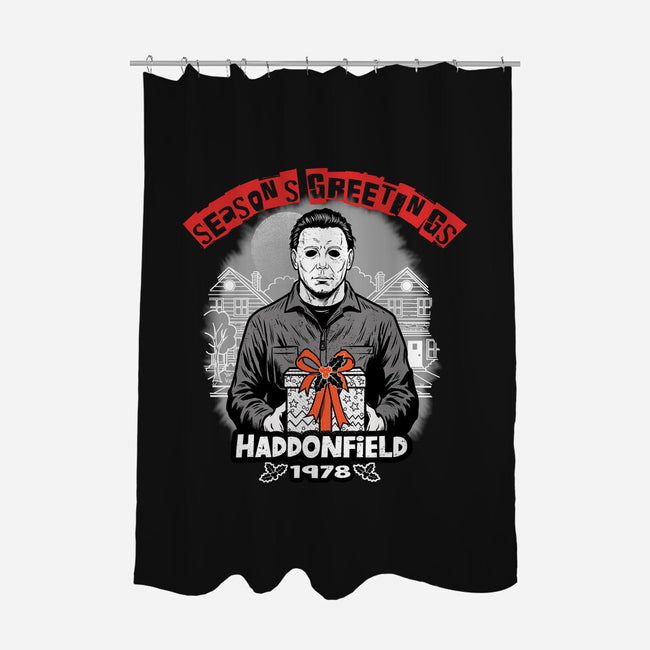 Season’s Greetings From Haddonville 1978-None-Polyester-Shower Curtain-palmstreet