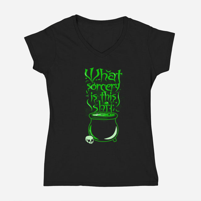What Sorcery-Womens-V-Neck-Tee-piercek26