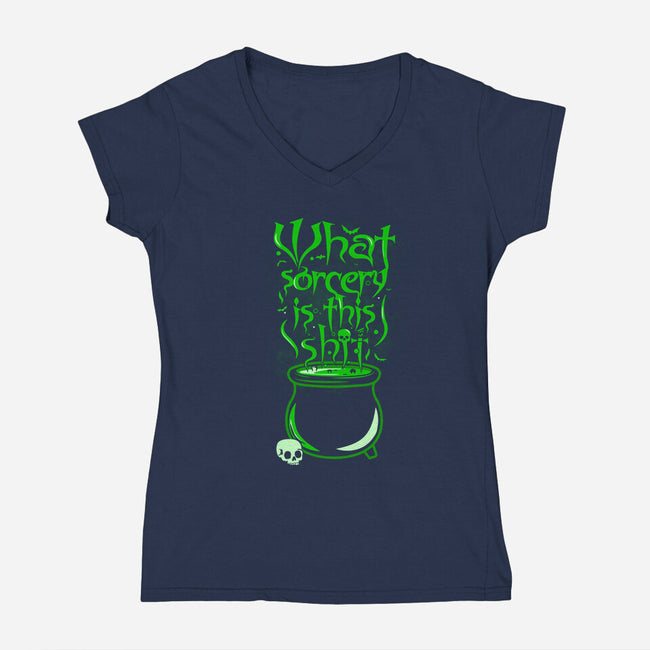 What Sorcery-Womens-V-Neck-Tee-piercek26