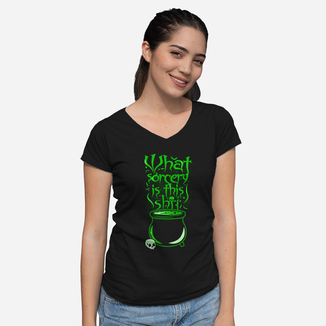 What Sorcery-Womens-V-Neck-Tee-piercek26
