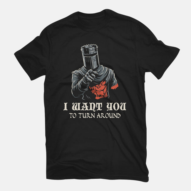I Want You To Turn Around-Womens-Fitted-Tee-Marinho