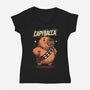 Capybacca-Womens-V-Neck-Tee-Marinho