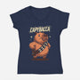 Capybacca-Womens-V-Neck-Tee-Marinho