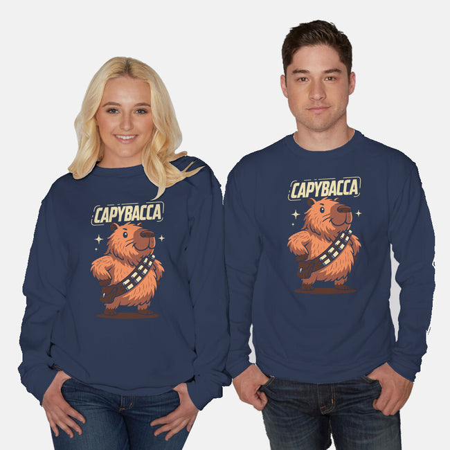 Capybacca-Unisex-Crew Neck-Sweatshirt-Marinho