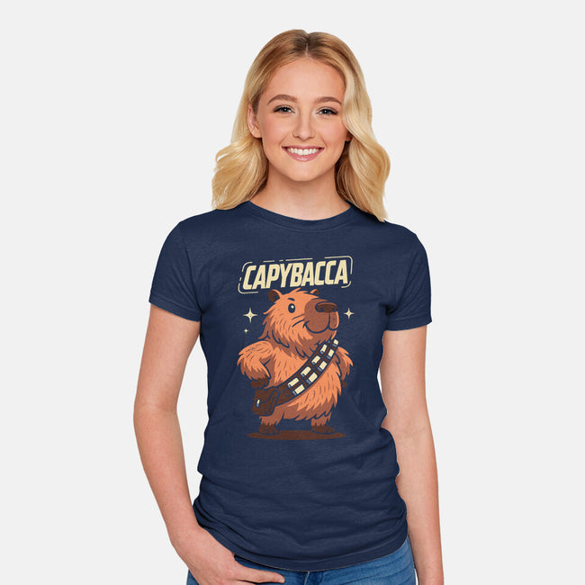 Capybacca-Womens-Fitted-Tee-Marinho