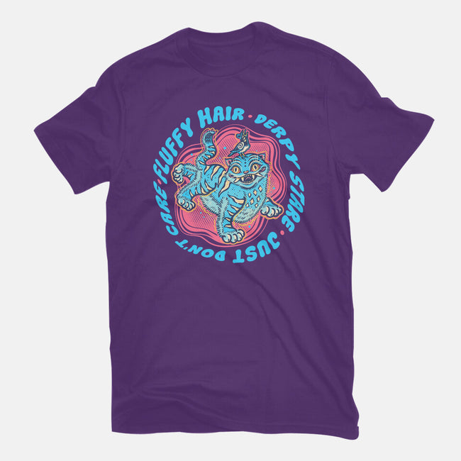 Fluffy Hair Derpy Stare-Womens-Basic-Tee-glitchygorilla
