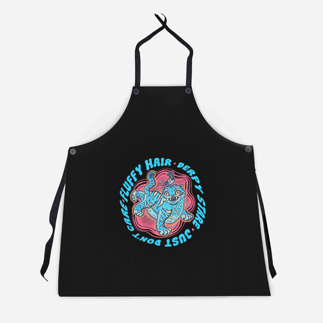 Fluffy Hair Derpy Stare-Unisex-Kitchen-Apron-glitchygorilla