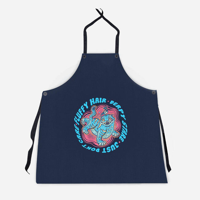 Fluffy Hair Derpy Stare-Unisex-Kitchen-Apron-glitchygorilla