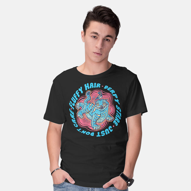 Fluffy Hair Derpy Stare-Mens-Basic-Tee-glitchygorilla