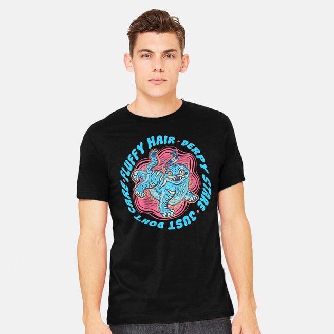 Fluffy Hair Derpy Stare-Mens-Heavyweight-Tee-glitchygorilla