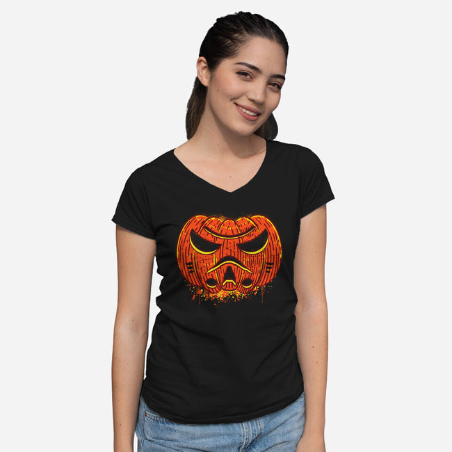 Spookytrooper-Womens-V-Neck-Tee-rocketman_art