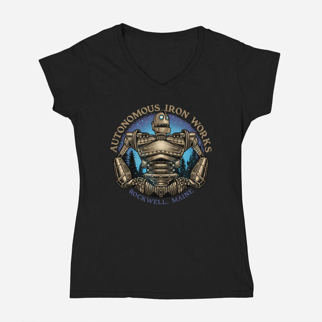 Autonomous Iron Works-Womens-V-Neck-Tee-glitchygorilla