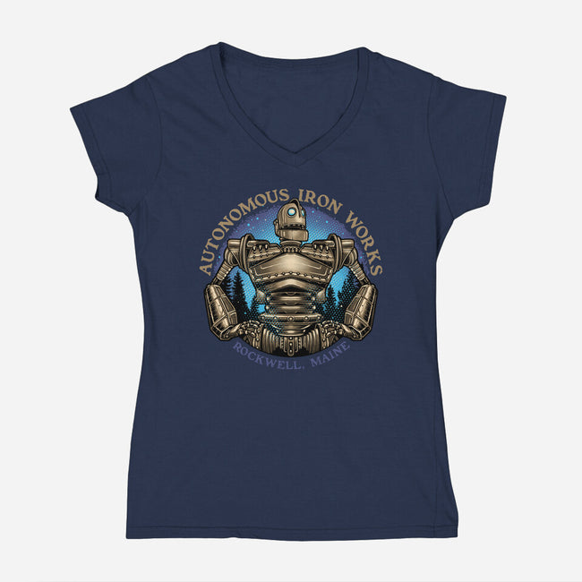 Autonomous Iron Works-Womens-V-Neck-Tee-glitchygorilla