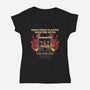 Playing With The Devil-Womens-V-Neck-Tee-Green Devil
