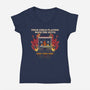 Playing With The Devil-Womens-V-Neck-Tee-Green Devil