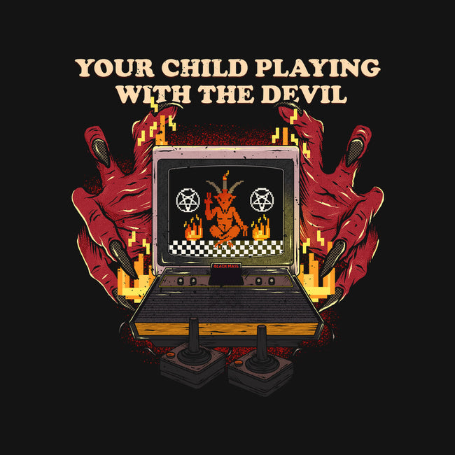 Playing With The Devil-Womens-Fitted-Tee-Green Devil