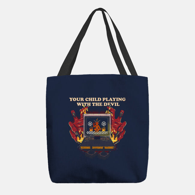 Playing With The Devil-None-Basic Tote-Bag-Green Devil