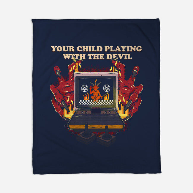 Playing With The Devil-None-Fleece-Blanket-Green Devil