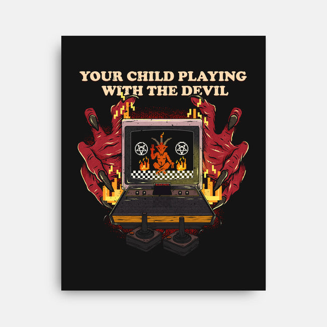 Playing With The Devil-None-Stretched-Canvas-Green Devil