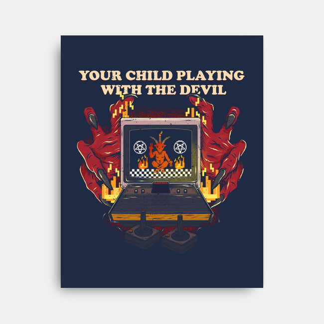 Playing With The Devil-None-Stretched-Canvas-Green Devil