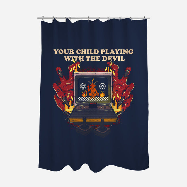 Playing With The Devil-None-Polyester-Shower Curtain-Green Devil