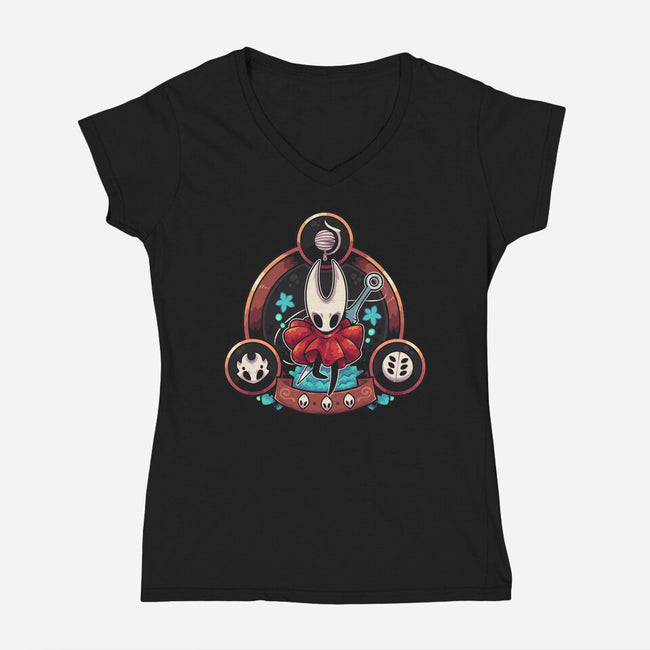 Hornet Triad-Womens-V-Neck-Tee-2DFeer