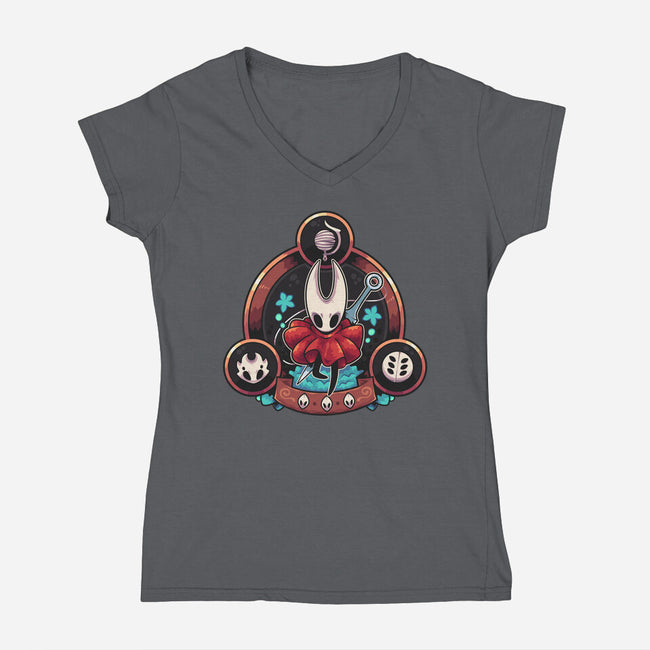 Hornet Triad-Womens-V-Neck-Tee-2DFeer