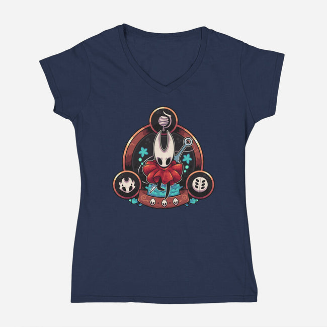 Hornet Triad-Womens-V-Neck-Tee-2DFeer