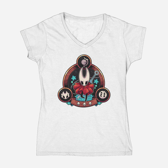 Hornet Triad-Womens-V-Neck-Tee-2DFeer