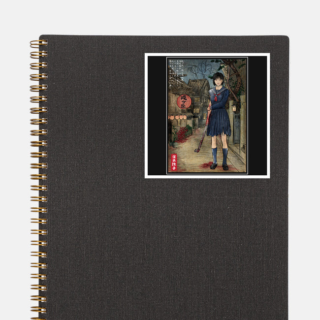 Hinako In Japan Woodblock-None-Glossy-Sticker-DrMonekers