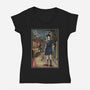 Hinako In Japan Woodblock-Womens-V-Neck-Tee-DrMonekers
