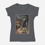 Hinako In Japan Woodblock-Womens-V-Neck-Tee-DrMonekers