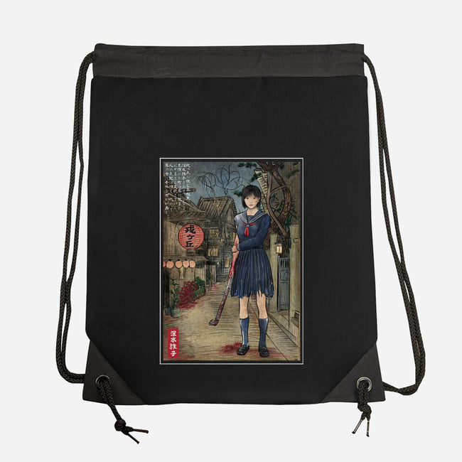 Hinako In Japan Woodblock-None-Drawstring-Bag-DrMonekers