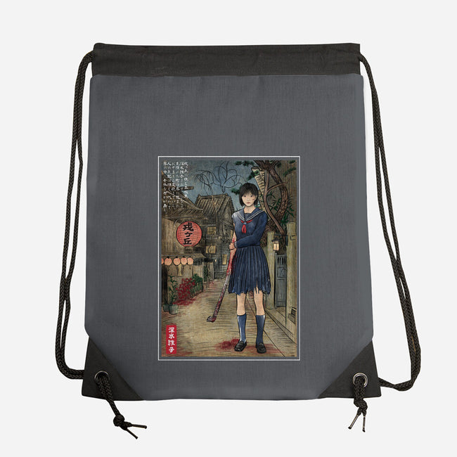 Hinako In Japan Woodblock-None-Drawstring-Bag-DrMonekers