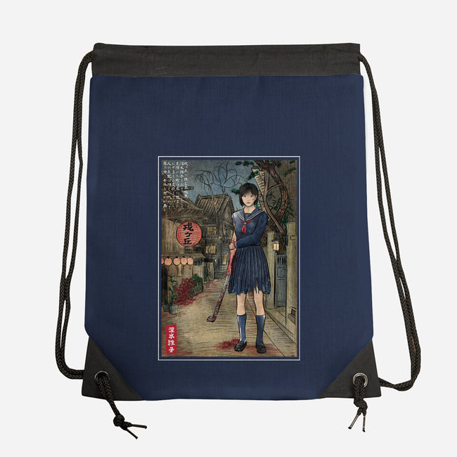 Hinako In Japan Woodblock-None-Drawstring-Bag-DrMonekers