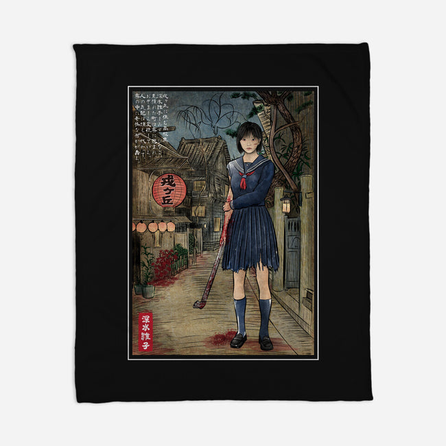 Hinako In Japan Woodblock-None-Fleece-Blanket-DrMonekers